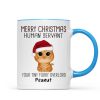 Watercolor Cute Cats Merry Christmas Human Servant Personalized Mug Watercolor Cute Cats Merry Christmas Human Servant Personalized Mug