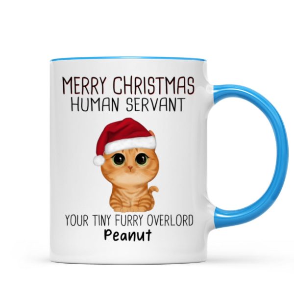 Watercolor Cute Cats Merry Christmas Human Servant Personalized Mug Watercolor Cute Cats Merry Christmas Human Servant Personalized Mug