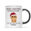Watercolor Cute Cats Merry Christmas Human Servant Personalized Mug Watercolor Cute Cats Merry Christmas Human Servant Personalized Mug