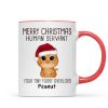 Watercolor Cute Cats Merry Christmas Human Servant Personalized Mug Watercolor Cute Cats Merry Christmas Human Servant Personalized Mug