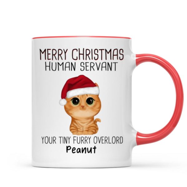 Watercolor Cute Cats Merry Christmas Human Servant Personalized Mug Watercolor Cute Cats Merry Christmas Human Servant Personalized Mug