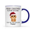Watercolor Cute Cats Merry Christmas Human Servant Personalized Mug Watercolor Cute Cats Merry Christmas Human Servant Personalized Mug