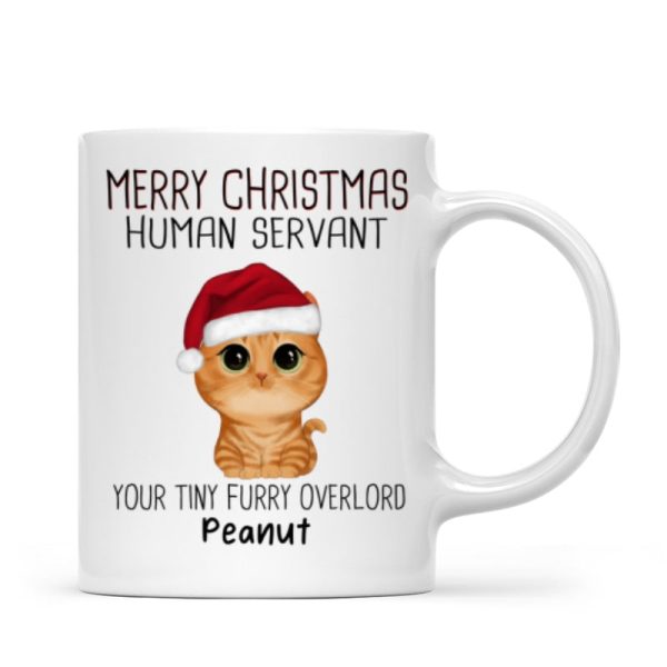 Watercolor Cute Cats Merry Christmas Human Servant Personalized Mug Watercolor Cute Cats Merry Christmas Human Servant Personalized Mug