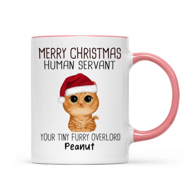 Watercolor Cute Cats Merry Christmas Human Servant Personalized Mug Watercolor Cute Cats Merry Christmas Human Servant Personalized Mug