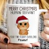 Watercolor Cute Cats Merry Christmas Human Servant Personalized Mug Watercolor Cute Cats Merry Christmas Human Servant Personalized Mug