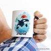 Watercolor Orca in Santa Hat Christmas Personalized Mug, Marine Animal Holiday Gift with Custom Name Watercolor Orca in Santa Hat Christmas Personalized Mug, Marine Animal Holiday Gift with Custom Name
