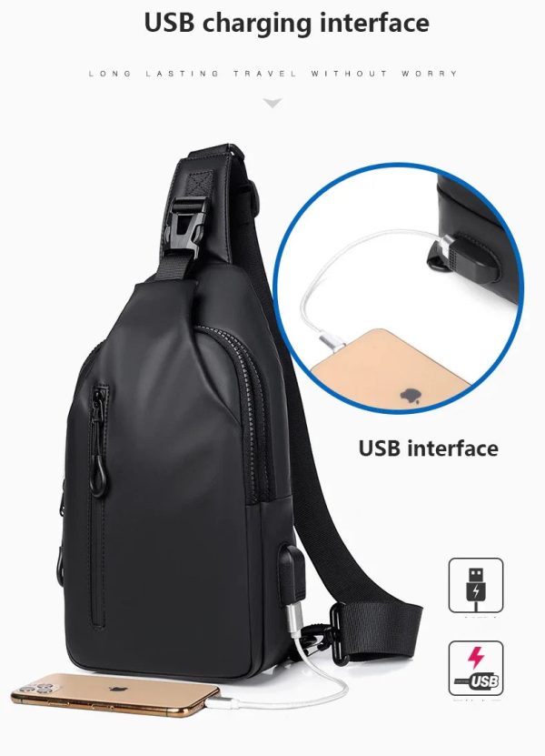 Waterproof Chest Bag With Usb Charging Interface Waterproof Chest Bag With Usb Charging Interface