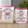 We Are Beauty We Are Grace We Will Stab You In The Face, Personalized Besties Funny Accent Mug, Gift For Besties We Are Beauty We Are Grace We Will Stab You In The Face, Personalized Besties Funny Accent Mug, Gift For Besties