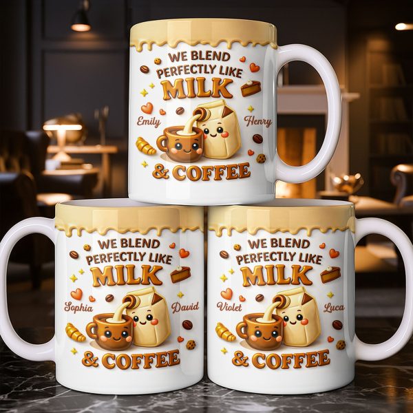 We Blend Perfectly Like Milk And Coffee - Personalized Custom Coffee Mug - CPL1347_MG We Blend Perfectly Like Milk And Coffee - Personalized Custom Coffee Mug - CPL1347_MG