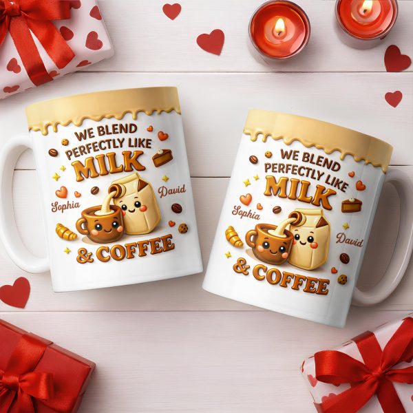 We Blend Perfectly Like Milk And Coffee - Personalized Custom Coffee Mug - CPL1347_MG We Blend Perfectly Like Milk And Coffee - Personalized Custom Coffee Mug - CPL1347_MG