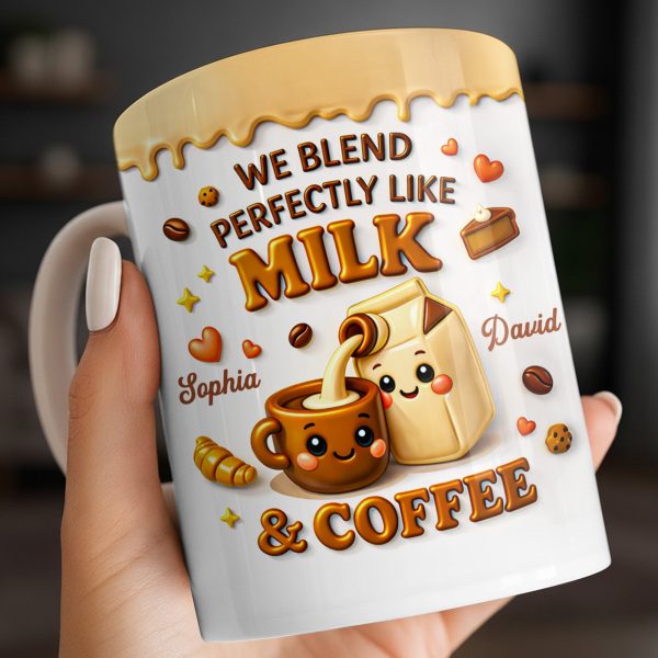 We Blend Perfectly Like Milk And Coffee - Personalized Custom Coffee Mug - CPL1347_MG We Blend Perfectly Like Milk And Coffee - Personalized Custom Coffee Mug - CPL1347_MG