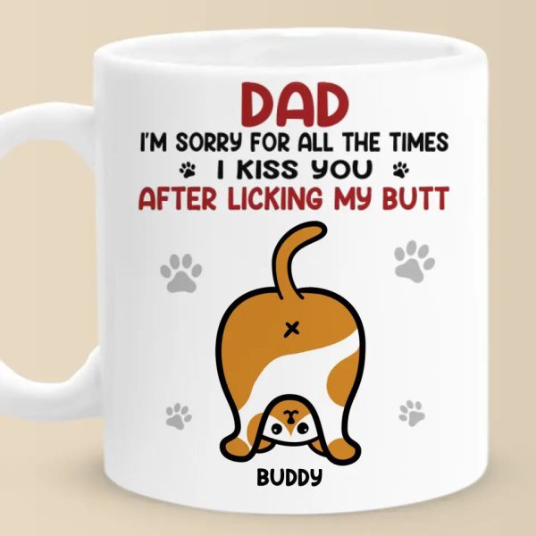 We Kiss You, We Love You - Cat Personalized Custom Mug - Father's Day, Gift For Pet Owners, Pet Lovers We Kiss You, We Love You - Cat Personalized Custom Mug - Father's Day, Gift For Pet Owners, Pet Lovers