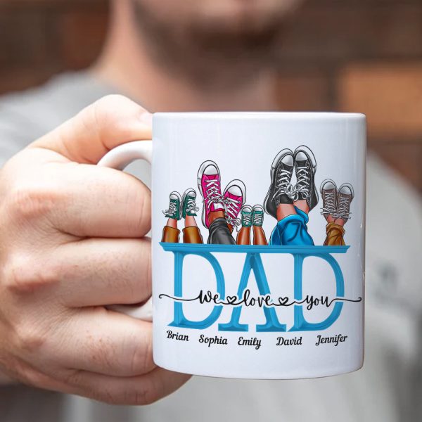We Love You, Gift For Dad, Personalized Mug, Shoes Mug, Father's Day Gift We Love You, Gift For Dad, Personalized Mug, Shoes Mug, Father's Day Gift