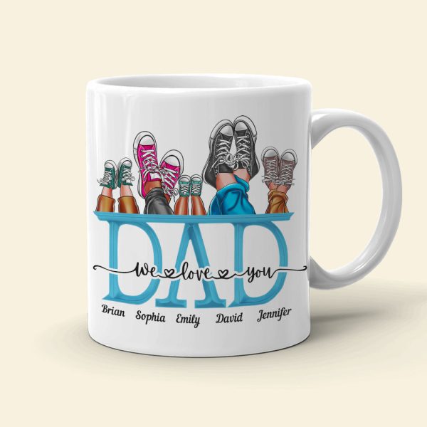 We Love You, Gift For Dad, Personalized Mug, Shoes Mug, Father's Day Gift We Love You, Gift For Dad, Personalized Mug, Shoes Mug, Father's Day Gift