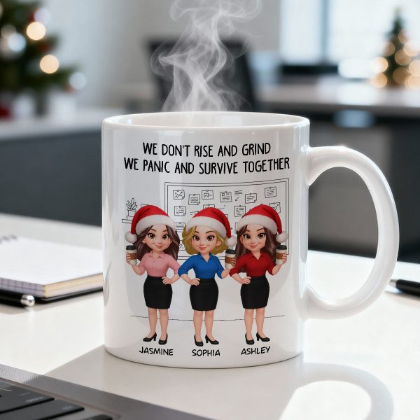 We Panic And Survive Together - Personalized Mug - Funny Gift For Work Besties, Colleagues We Panic And Survive Together - Personalized Mug - Funny Gift For Work Besties, Colleagues