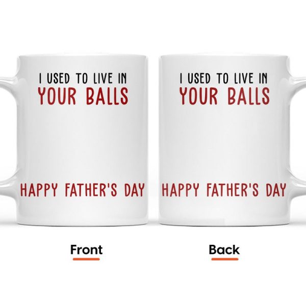 We Used To Lived In Your Balls Happy Father's Day 2024 - Gift For Dad - Personalized Ceramic Mug We Used To Lived In Your Balls Happy Father's Day 2024 - Gift For Dad - Personalized Ceramic Mug