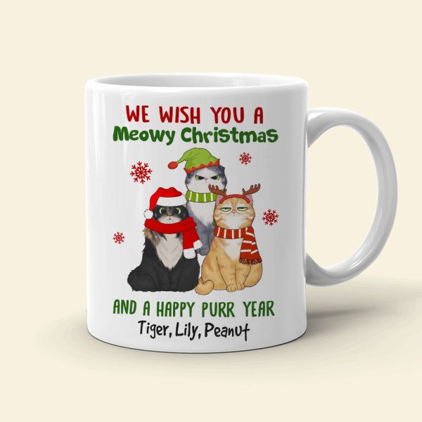 We Wish You a Meowy Christmas And A Happy Purr Year, Personalized Cat Christmas Mug, Christmas Gift We Wish You a Meowy Christmas And A Happy Purr Year, Personalized Cat Christmas Mug, Christmas Gift