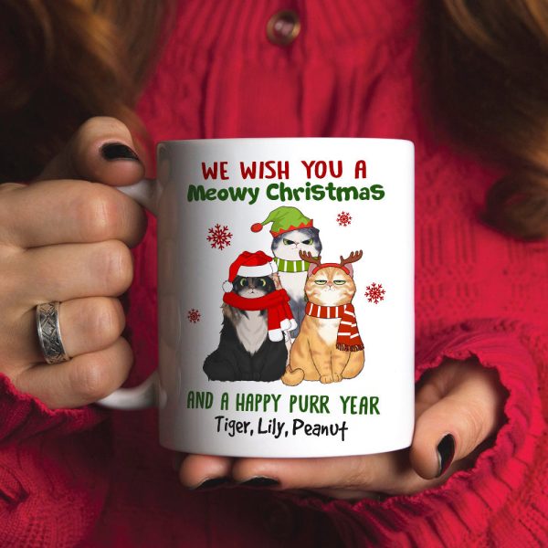 We Wish You a Meowy Christmas And A Happy Purr Year, Personalized Cat Christmas Mug, Christmas Gift We Wish You a Meowy Christmas And A Happy Purr Year, Personalized Cat Christmas Mug, Christmas Gift