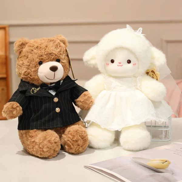 Wedding Sheep Plush Couple Soft Stuffed Toys Gift Wedding Sheep Plush Couple Soft Stuffed Toys Gift