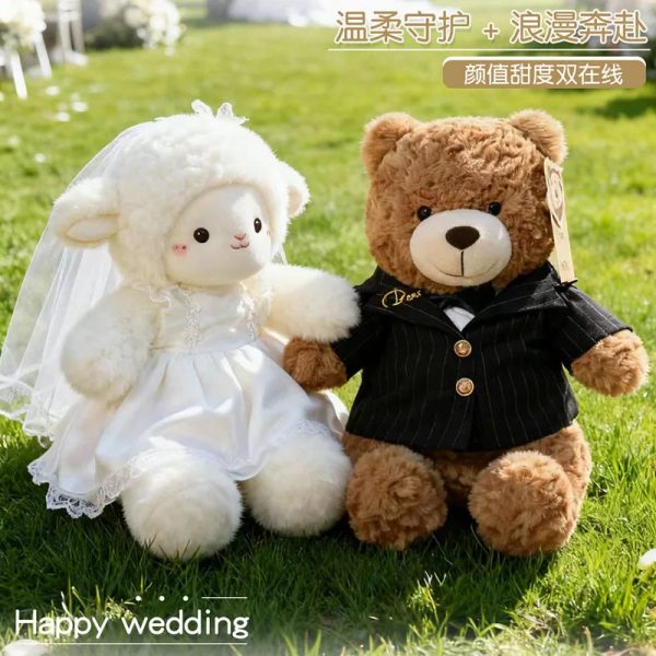 Wedding Sheep Plush Couple Soft Stuffed Toys Gift Wedding Sheep Plush Couple Soft Stuffed Toys Gift