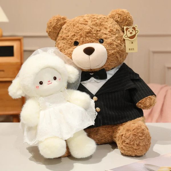 Wedding Sheep Plush Couple Soft Stuffed Toys Gift Wedding Sheep Plush Couple Soft Stuffed Toys Gift