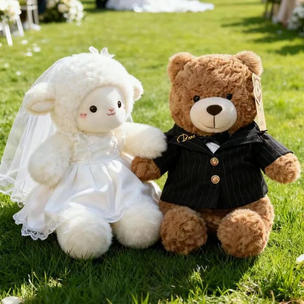 Wedding Sheep Plush Couple Soft Stuffed Toys Gift Wedding Sheep Plush Couple Soft Stuffed Toys Gift
