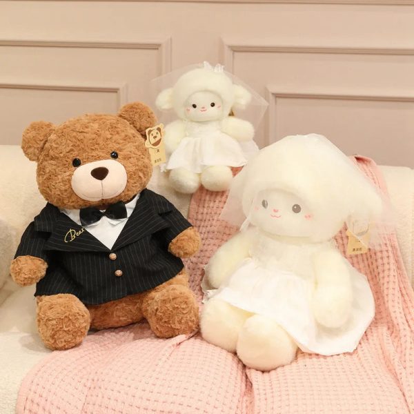 Wedding Sheep Plush Couple Soft Stuffed Toys Gift Wedding Sheep Plush Couple Soft Stuffed Toys Gift