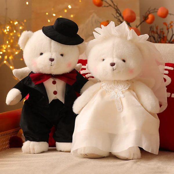 Wedding Teddy Bear Couple Plush Bride and Groom Doll