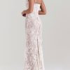 Wedding Vintage Cream Lace Maxi Dress With Gloves Wedding Vintage Cream Lace Maxi Dress With Gloves