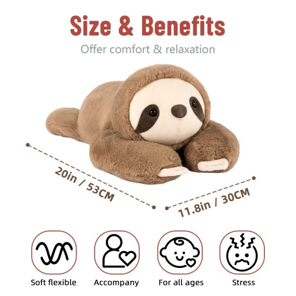 Weighted Sloth Plush Pillow – Soft 20in Cuddly Toy for Kids and Adults Weighted Sloth Plush Pillow – Soft 20in Cuddly Toy for Kids and Adults