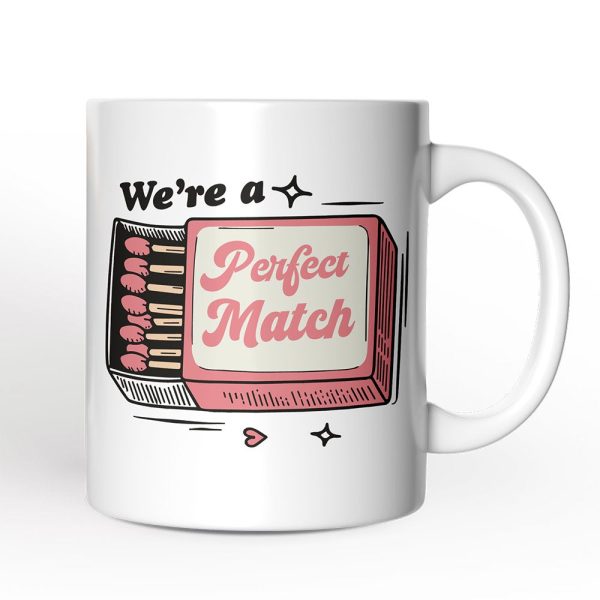 We're a Perfect Match Personalized Mug for Couple, Retro Cute Gift With Custom Names We're a Perfect Match Personalized Mug for Couple, Retro Cute Gift With Custom Names