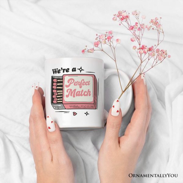 We're a Perfect Match Personalized Mug for Couple, Retro Cute Gift With Custom Names We're a Perfect Match Personalized Mug for Couple, Retro Cute Gift With Custom Names