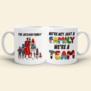 We're Not Just A Family We're A Team Personalized White Mug