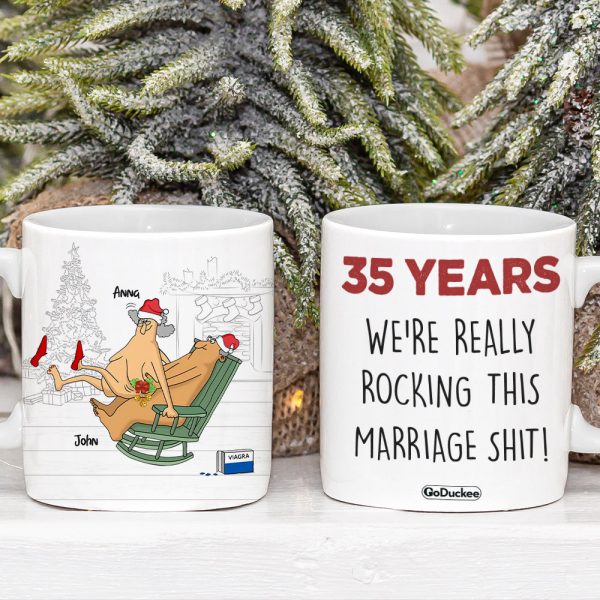 We're Really Rocking This Marriage Shit Personalized Funny Old Couple Mug, Gift For Couple We're Really Rocking This Marriage Shit Personalized Funny Old Couple Mug, Gift For Couple