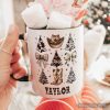 Western Christmas Coquette Tree Personalized Mug, Country Holiday Cowboy Gift with Custom Name