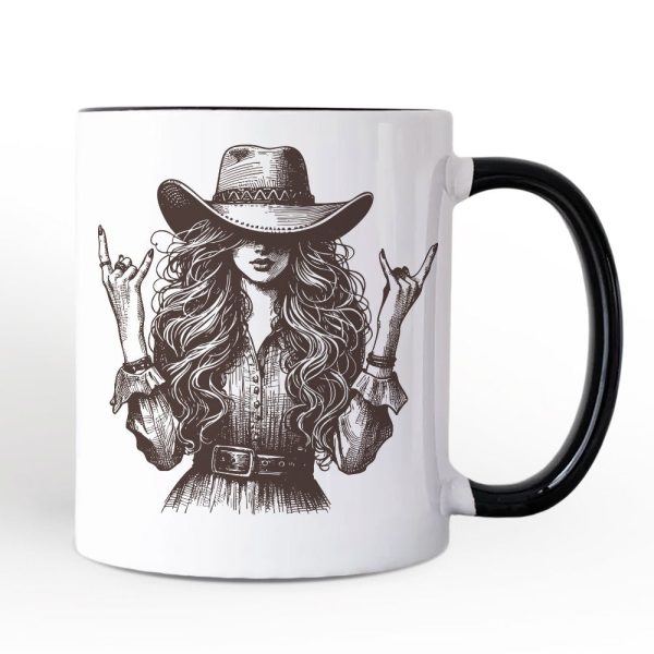 Western Cowgirl Rocker Personalized Mug, Country Rodeo Style Gift with Custom Name Western Cowgirl Rocker Personalized Mug, Country Rodeo Style Gift with Custom Name