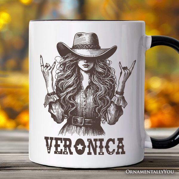 Western Cowgirl Rocker Personalized Mug, Country Rodeo Style Gift with Custom Name Western Cowgirl Rocker Personalized Mug, Country Rodeo Style Gift with Custom Name