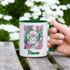 Western Floral Cow Skull Personalized Mug, Boho Cowgirl Wildflower Cactus Gift with Custom Name Western Floral Cow Skull Personalized Mug, Boho Cowgirl Wildflower Cactus Gift with Custom Name