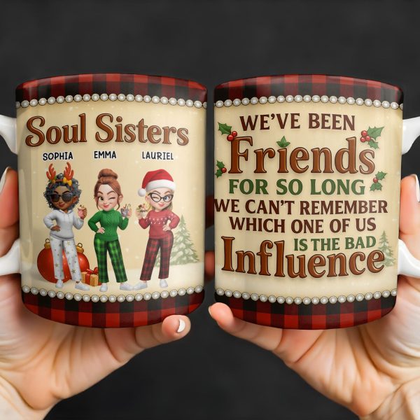 We've Been Friends For So Long, Holly Berries, Plaid Mug - Personalized Custom Coffee Mug - BST368_MG We've Been Friends For So Long, Holly Berries, Plaid Mug - Personalized Custom Coffee Mug - BST368_MG