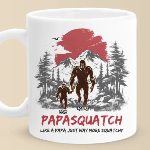 When The Moon Shines, Bigfoot Papa Rises - Family Personalized Custom Mug - Gift For Dad, Grandpa When The Moon Shines, Bigfoot Papa Rises - Family Personalized Custom Mug - Gift For Dad, Grandpa