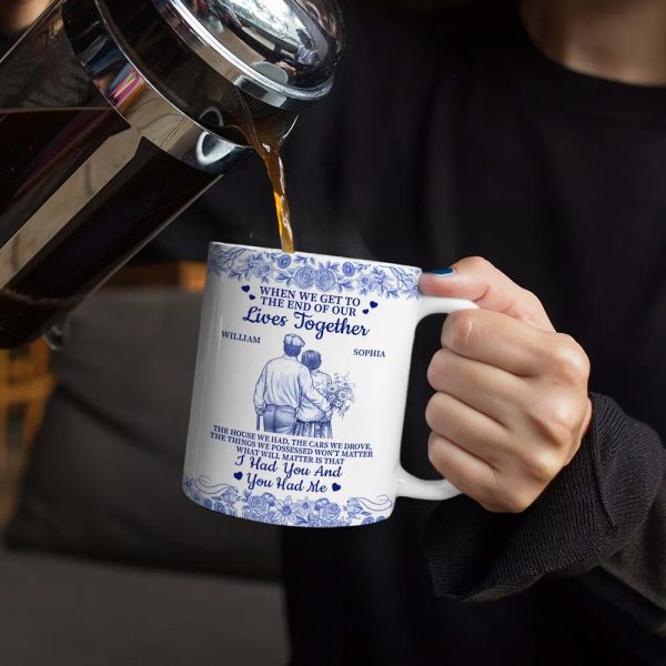 When We Get To The End Of Our Lives Together Toile Couple - Personalized White Edge-to-Edge Mug When We Get To The End Of Our Lives Together Toile Couple - Personalized White Edge-to-Edge Mug