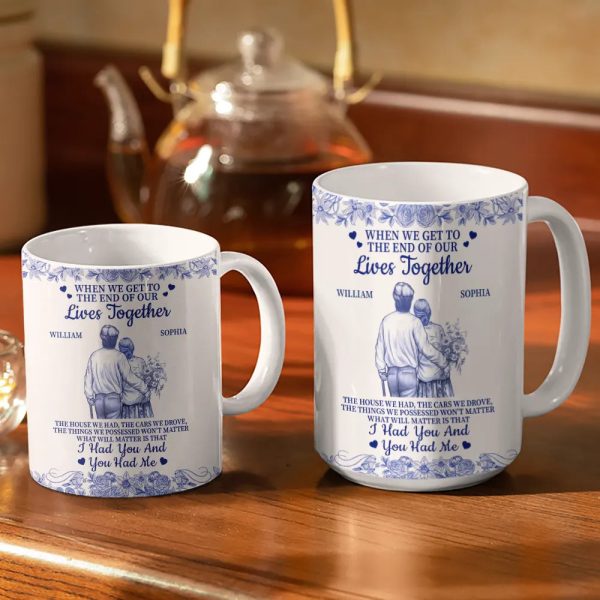 When We Get To The End Of Our Lives Together Toile Couple - Personalized White Edge-to-Edge Mug When We Get To The End Of Our Lives Together Toile Couple - Personalized White Edge-to-Edge Mug