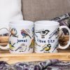 Whimsical Bird Tit Personalized Mug, Funny Birdwatcher Gift for Birder With Custom Name