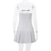 White Bow Design Pleated Mini Dress