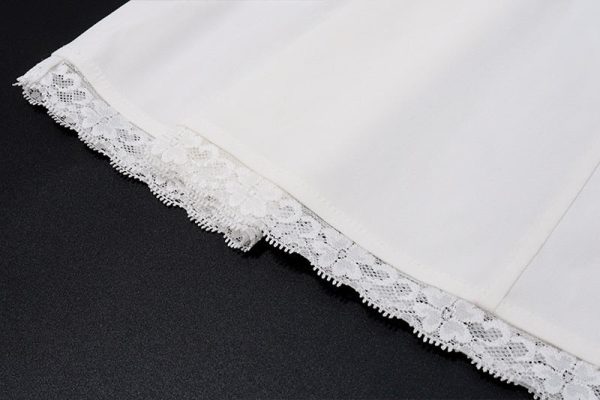 White Bow Design Top And Mini Skirt Set