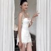 White Bow Design Top And Mini Skirt Set