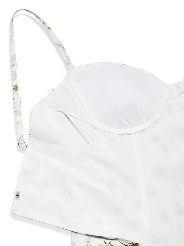 White Bustier Floral Print Mini Dress White Bustier Floral Print Mini Dress