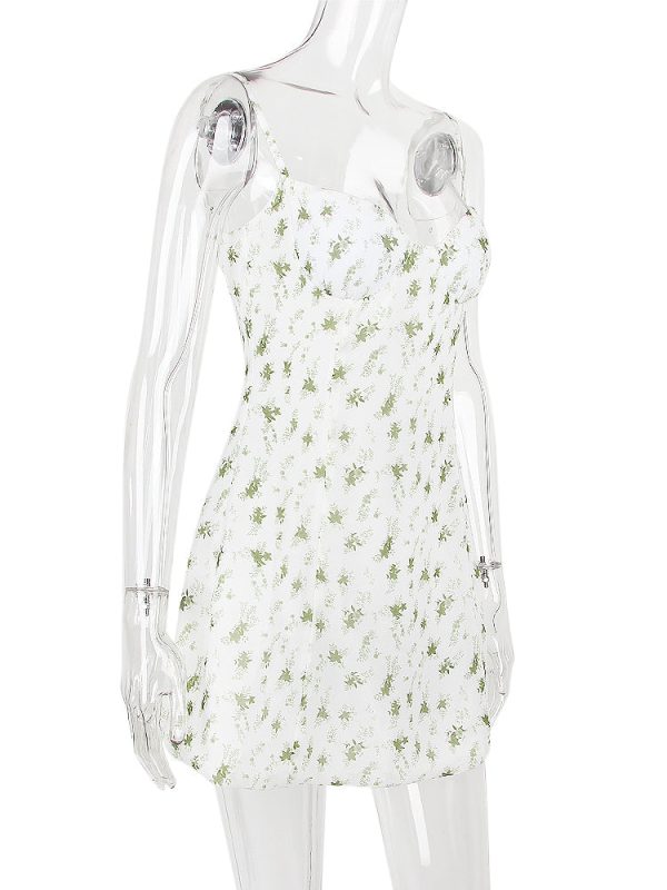 White Bustier Floral Print Mini Dress White Bustier Floral Print Mini Dress