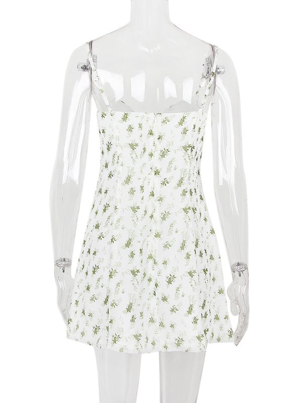 White Bustier Floral Print Mini Dress White Bustier Floral Print Mini Dress