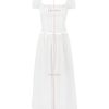 White Buttoned Drawstring Crop Top and Midi Skirt Two Piece Set
